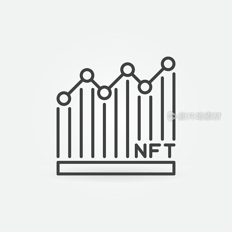 NFT line graph vector concept icon. Non-Fungible Token Ð¡hart symbol